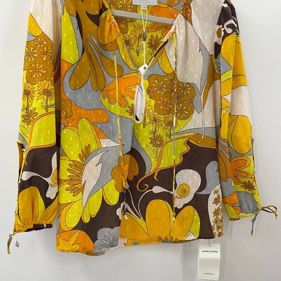 NWT Antik Batik S / 38 Bahia Blouse Top Long Sleeve Yellow *read description - Picture 6 of 16